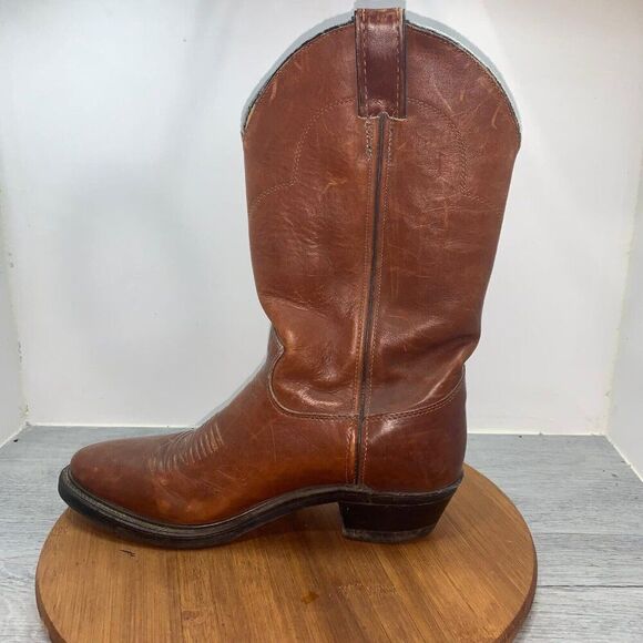 Justin 1108 Brown Men’s 9 D Leather Western Cowboy Boots Made In USA Comfort - Picture 2 of 13